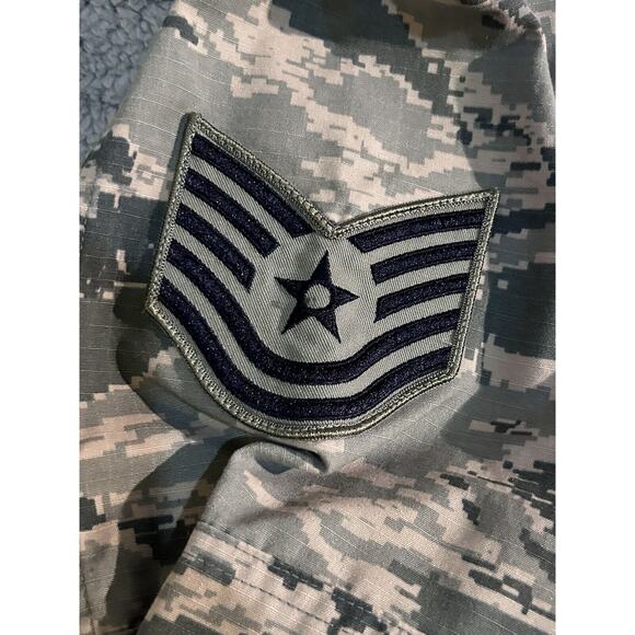 US Air Force Mens Utility Coat Camouflage Jacket Size 44 Short W Tech SGT Strip - Picture 8 of 16